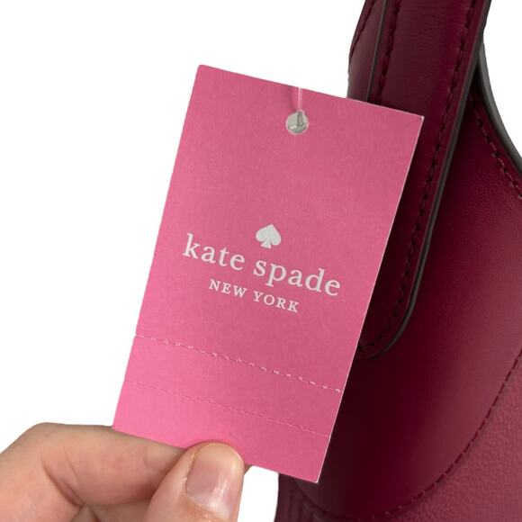 NWT Kate Spade Cranberry Pebbled Leather Aster Adjustable Shoulder Bag - Picture 3 of 8